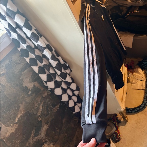 Adidas Black Track Jacket with White Stripes - Picture 9 of 15